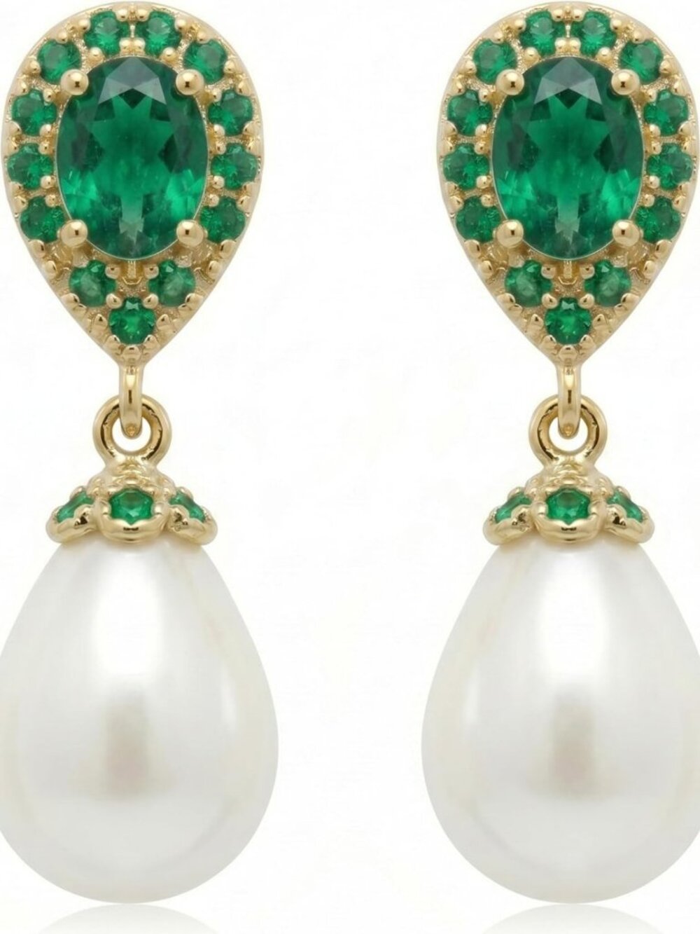 Elegant Pearl Drop Earrings with CZ Crystals for Weddings, Bridesmaids & Gifts